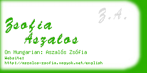 zsofia aszalos business card