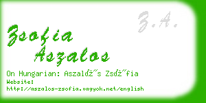 zsofia aszalos business card